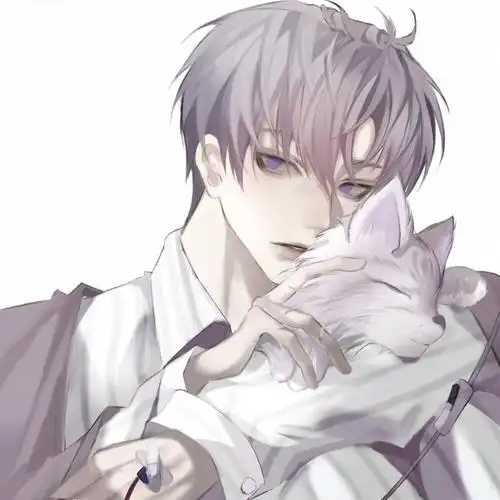 抱狐狸高冷动漫帅哥头像图片_男生动漫头像_头像屋