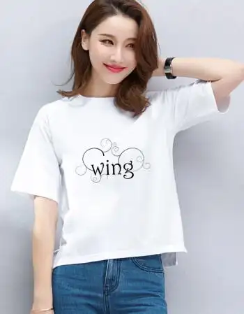 短袖t恤女2018白搭休闲宽松韩版女体恤衫时尚女装打底衫 白色 l