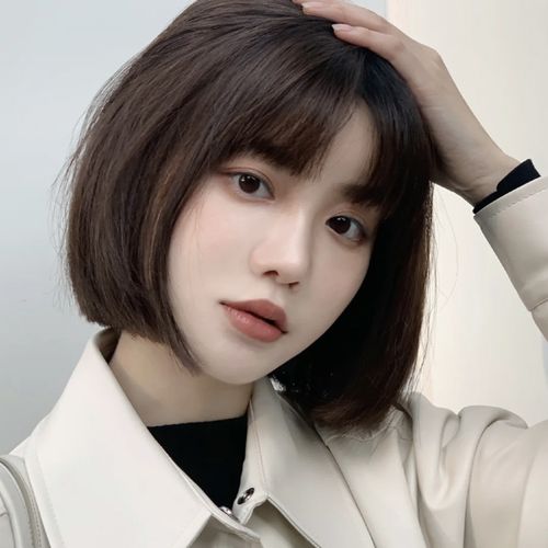 短发假发圆脸漫画空气刘海自然少女初恋头中整顶假发