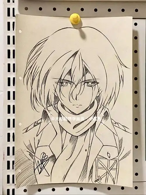 手绘进击的巨人三笠阿克曼