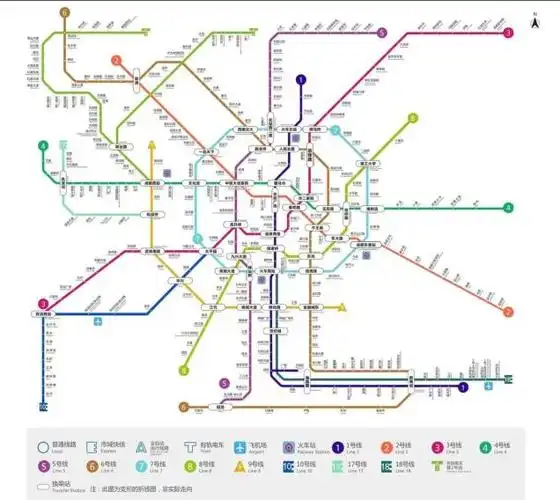 成都市地铁线路图/成都市住房和城乡建设局供图