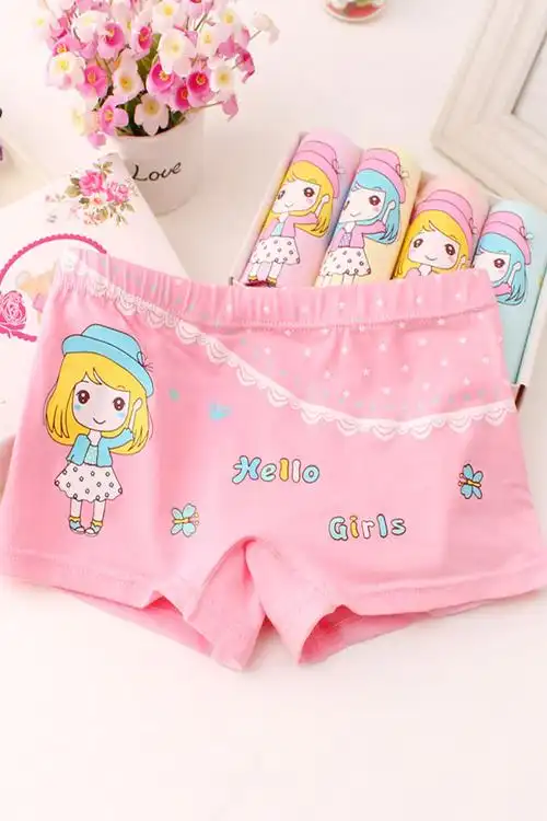 女童内裤纯棉中小童平角宝宝女孩短裤3/5/7/9岁儿童内裤女