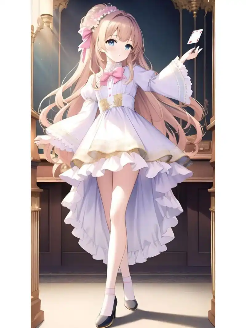 爱丽丝连衣长裙优雅女孩,动漫二次元绘画