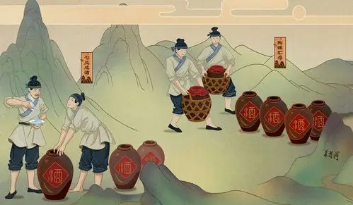 木头猫 | 茅台 古法酿造工艺|插画|商业插画|疯子木 - 原创作品 - 站