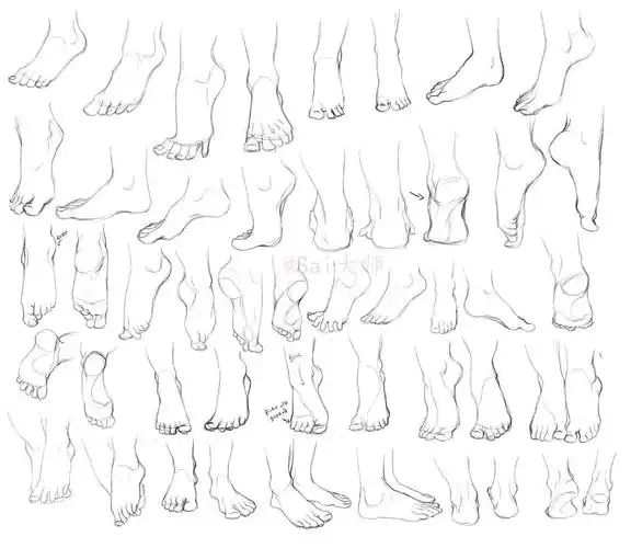 脚 绘画素材