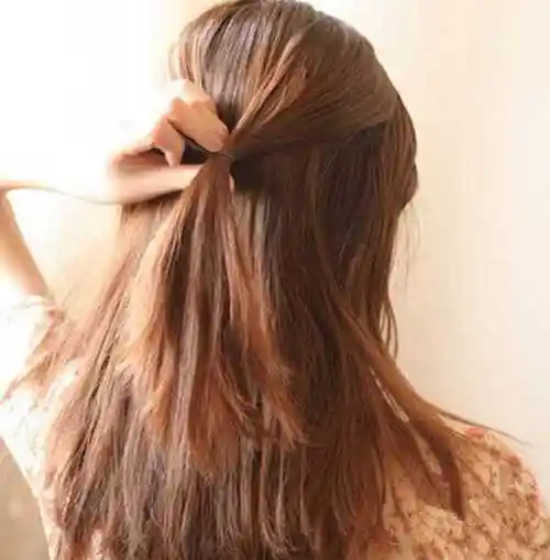 韩式麻花辫半扎发教程二