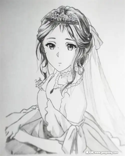 动漫人物铅笔画临摹素材,精致的动漫人物手绘线稿