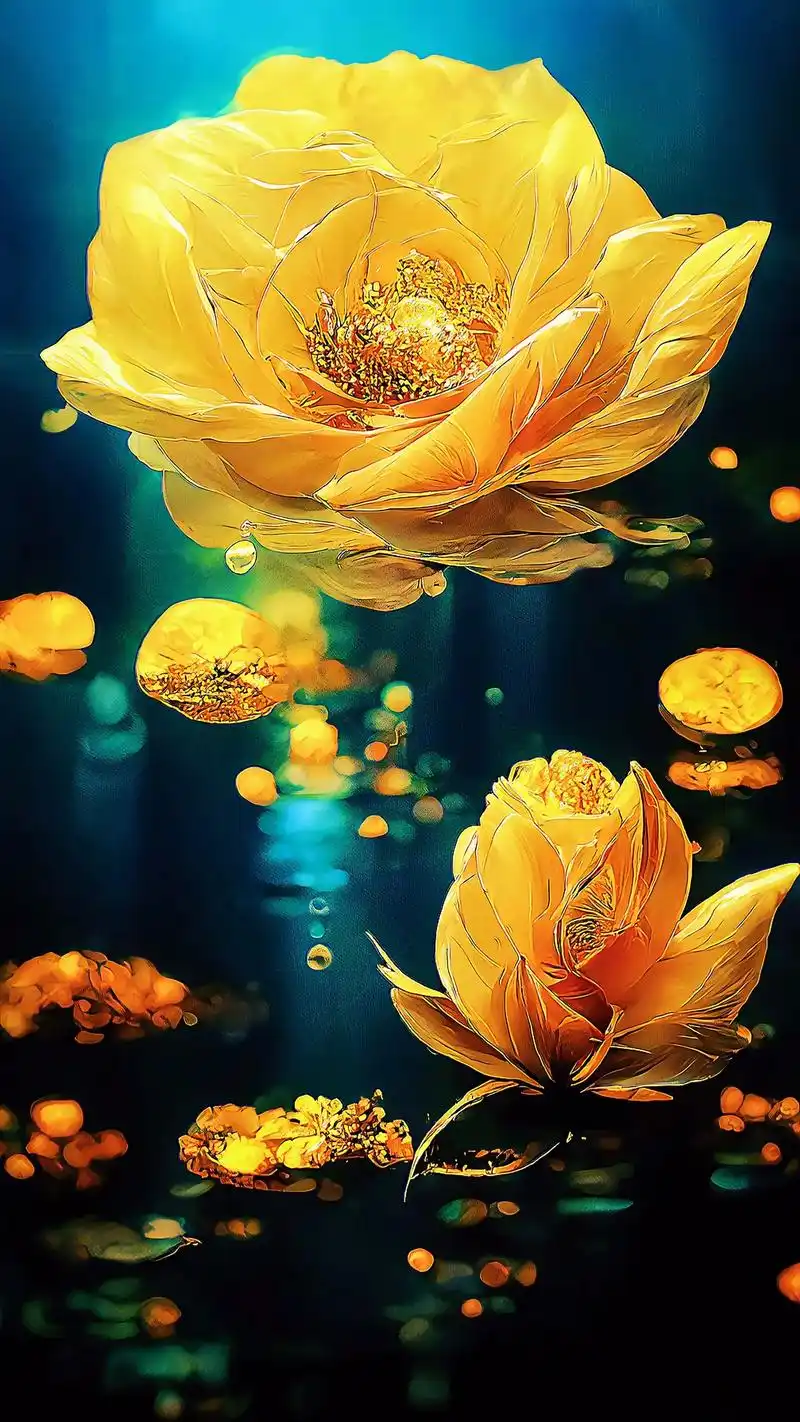 请勿二次转用.金色高贵的荷花,太好看了#手机壁纸 #图文伙伴 - 抖音