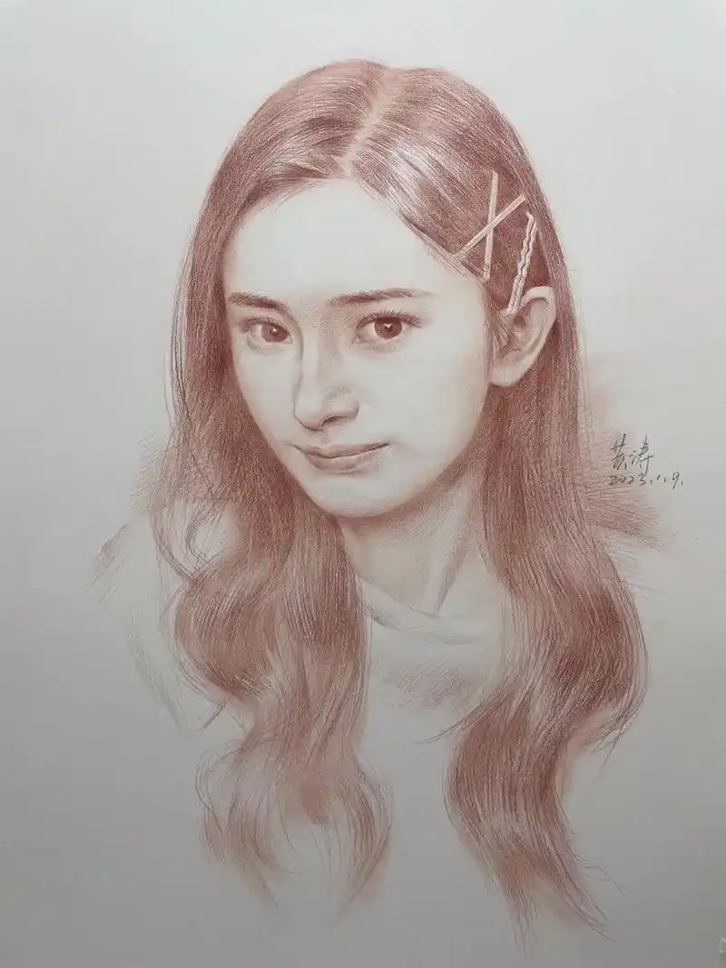 手绘明星系列之杨幂.#杨幂 接受肖像定制哦! - 抖音