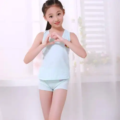 n购女童内衣发育期儿童背心纯棉吊带打底衫胸衣夏中大童学生小孩 t