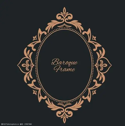 菱形椭圆欧式花纹边框矢量素材