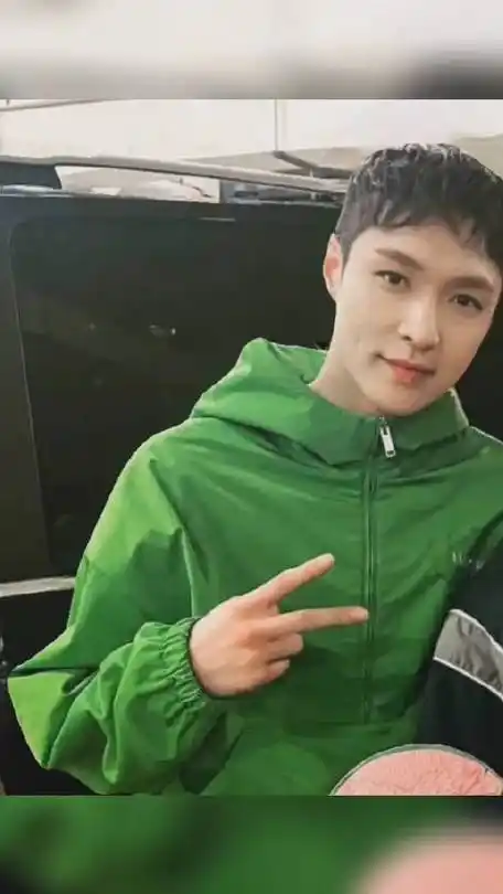 张艺兴纯绿色外套