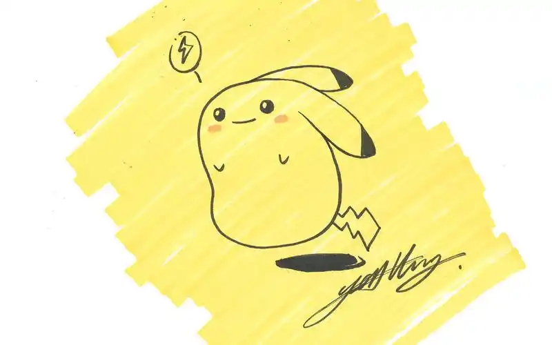 手绘三步教你画一只软萌皮卡丘