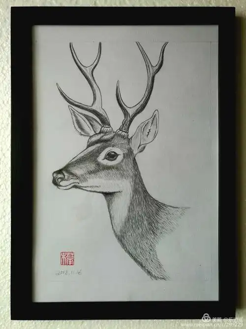 这张画的原稿是我高中郝同学发给我的,很喜欢,照葫芦画瓢完成了.