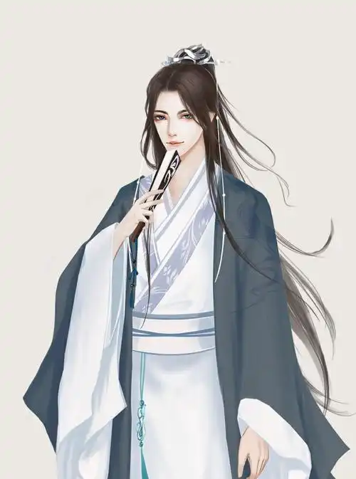 唯美美艳妃子围绕着的古风美男精美手机壁纸图片