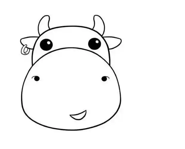 简笔画画法步骤儿童小牛小羊简笔画简笔画牛头饰小牛头像-千千简笔画