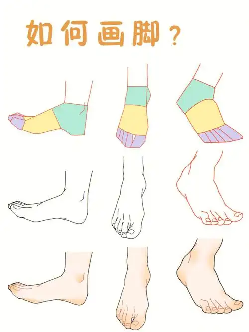 画画  #插画  #零基础学画画  #绘画教程  #脚的画法