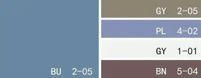 色卡:灰蓝色 岩石灰 蓝紫色 亮白色 深灰褐色宁静安稳的蓝色包围之中