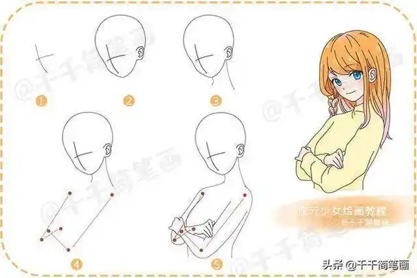 超简单的漫画头像简笔画教程步骤超详细一起来临摹学习吧少女