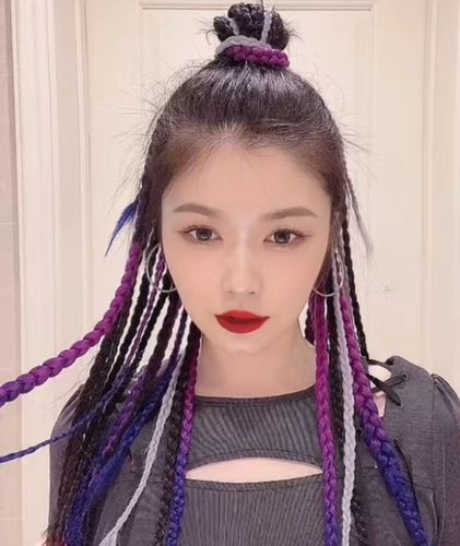 脏辫绳马尾假发女彩色辫子非洲脏脏辫发麻花辫小辫子嘻哈纤维头绳 黑