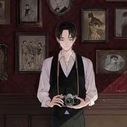 二次元动漫美少年相机西装白衬衫壁纸