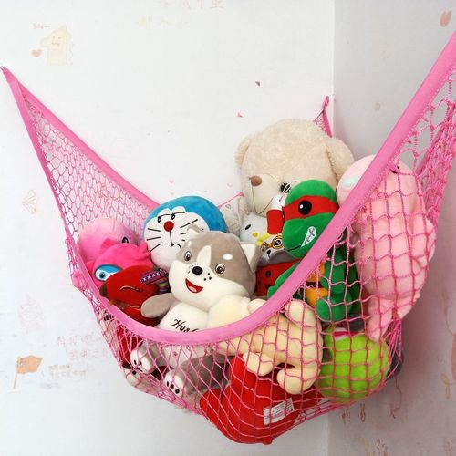毛绒玩具墙上娃娃收纳三角网壁挂式壁饰背景墙玩偶收纳网兜娃娃墙