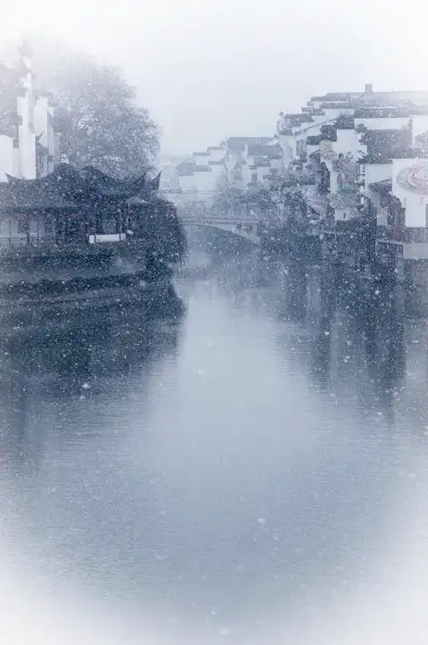 古镇飘雪——(南京夫子庙)