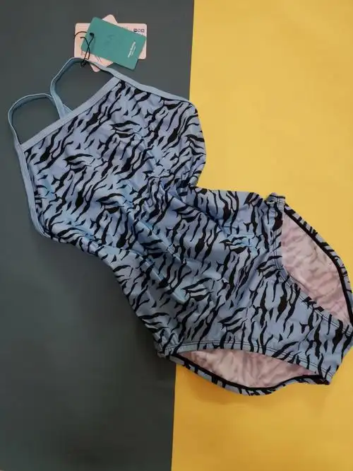 happyswimming斑马女士连体三角泳衣舒适