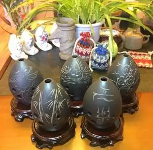 勋乐器 初学者 专业演奏八孔黑陶损 初学演奏笔筒陶埙gf调初学埙