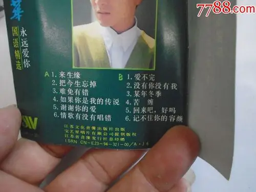 刘德华永远爱你国语精选(老磁带1盒有歌词,品好.