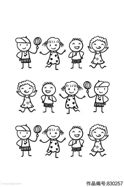 孩子说话 简笔画 第5页小孩聊天简笔画小朋友的人物卡通简笔画简单易