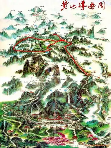 给大家一张黄山地图指路