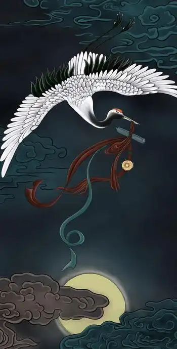 国潮图片高清唯美【国潮风图片仙鹤】