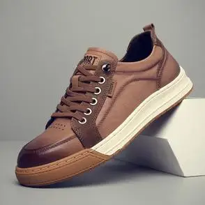 休闲鞋男鞋潮鞋新款头层牛皮板鞋复古透气百搭低帮真皮平底鞋男士