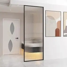 超白长虹条纹瓦楞磨砂钢化艺术玻璃隔断屏风定制玄关卫生间浴室墙