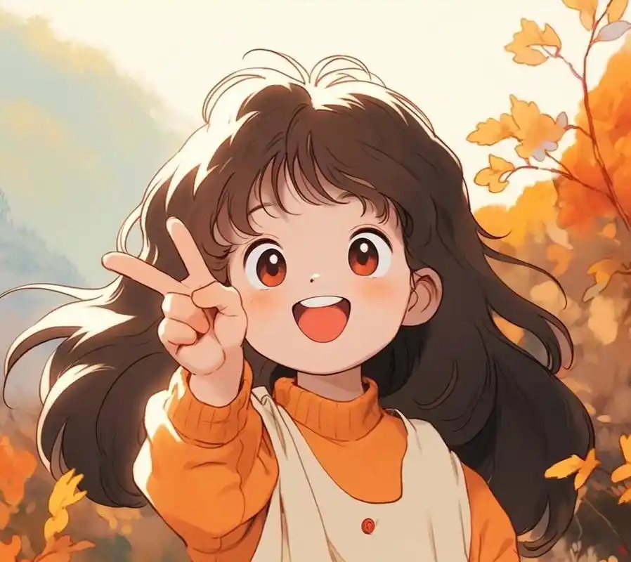 和秋天比个耶,超可爱的头像 和秋天比个耶,超可爱的头像