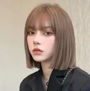 mezokic学生波波头假发女短发初恋头发型网红帅气酷潮自然中短发