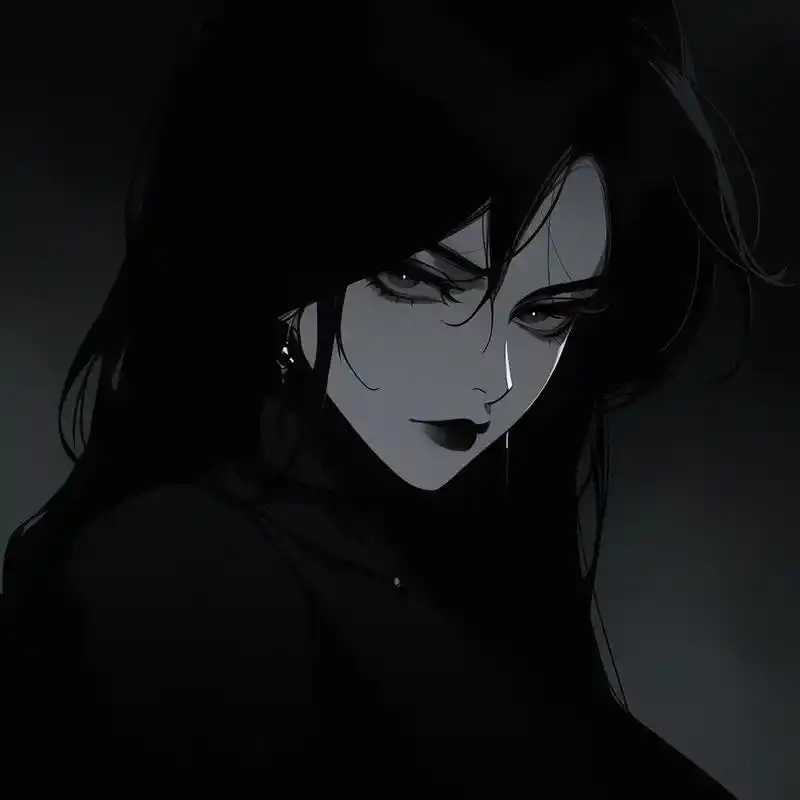 黑得发光的黑.#优质头像 #黑色系 #御姐 #高级感 - 抖音