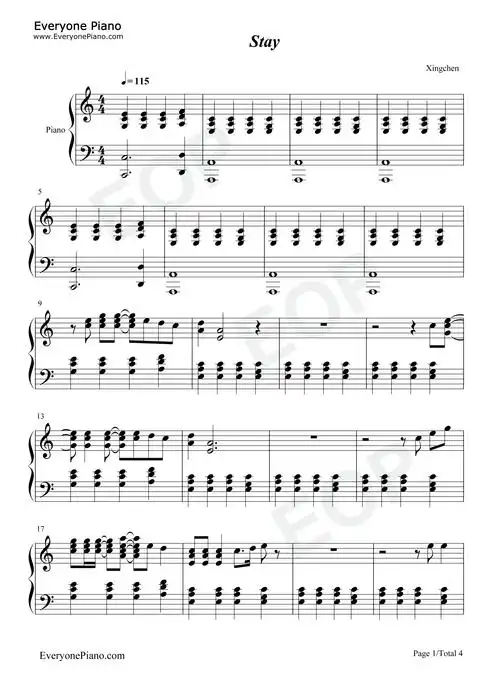 stayrihannaftmikkyekko五线谱预览1