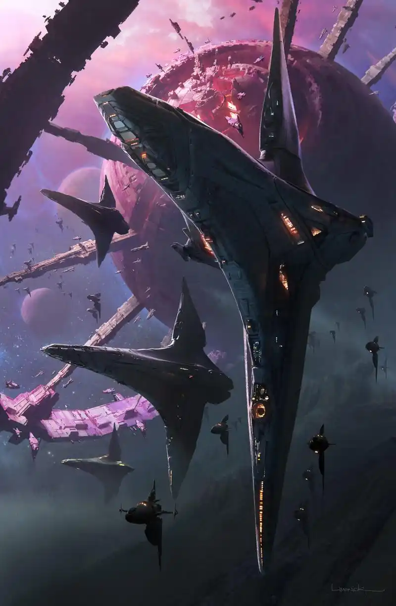 一组科幻机械"飞船"插画作品欣赏!想象力丰富造型帅气!
