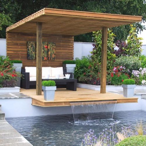 瀑布造景欧式不锈钢出水庭院水景流水水帘叠水叠水瀑布