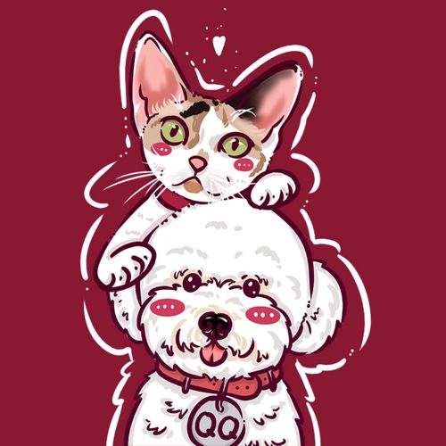 q版宠物头像卡通约稿漫画转手绘可爱猫狗漫画定制肖像画定制