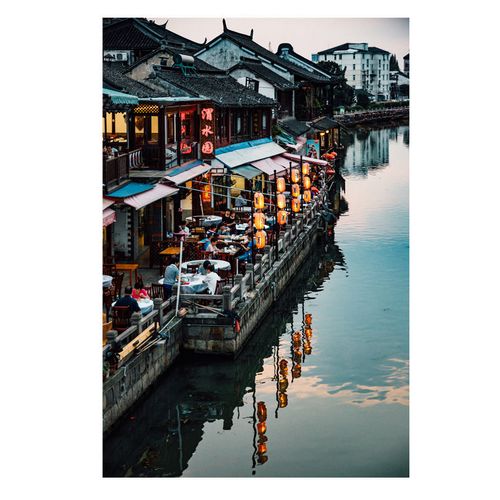 中国古镇合集江南水乡古镇古城地方建筑自然风景房间卧室海报贴画