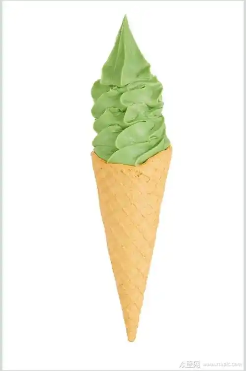 抹茶甜筒冰淇淋图片