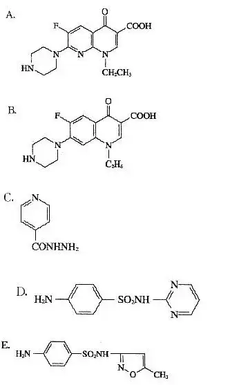 下面化学结构中哪个是诺氟沙星