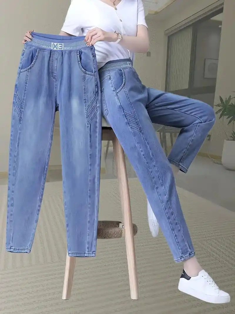 哈伦牛仔裤女夏季2024新款洋气妈妈裤