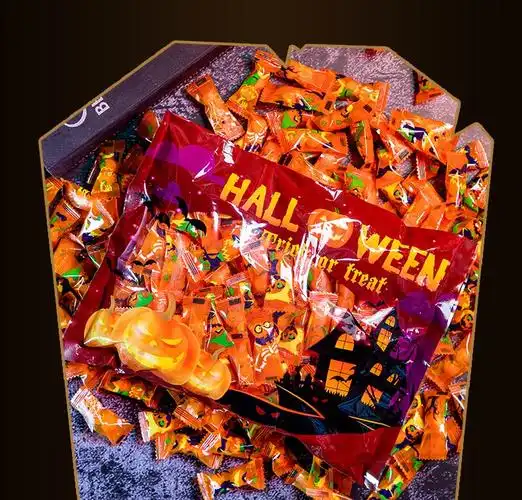 万圣节糖果南瓜 万圣节糖果袋装甜橙糖香橙味南瓜糖创意可爱搞怪南瓜