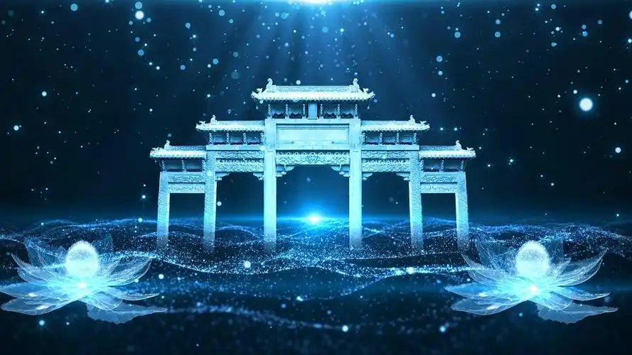 4k大气唯美古风粒子古典舞背景粒子中国风舞台背景