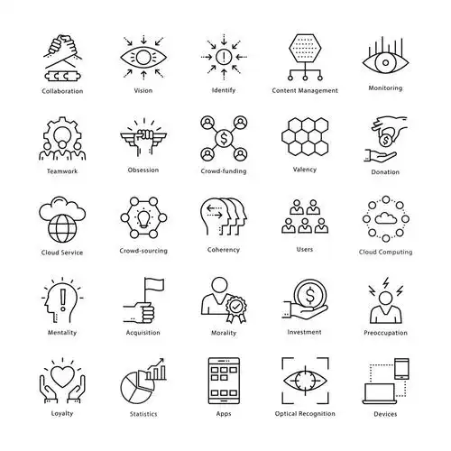 矢量简约黑白图标图片