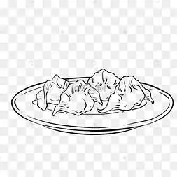 线描肉馅饺子